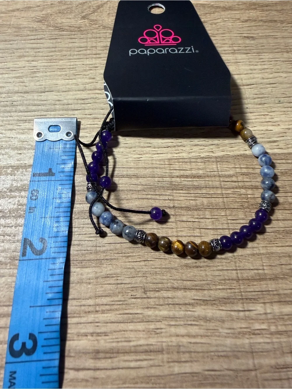 paparazzi Purple, Blue & Brown Beaded Kids Bracelet